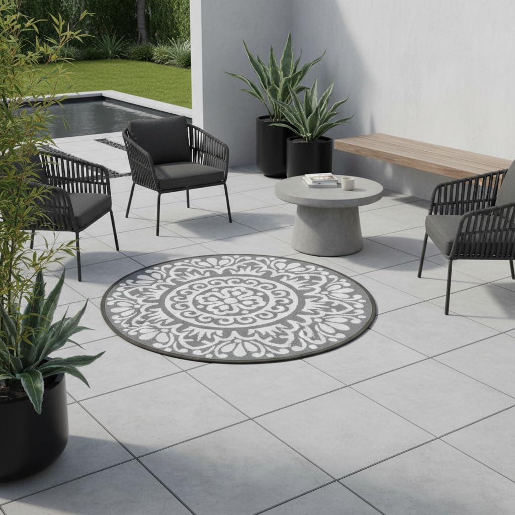 jet-line-rondo-outdoor-teppich-rund-120-cm-dunkelgrau-wetterfest-polypropylen image 4