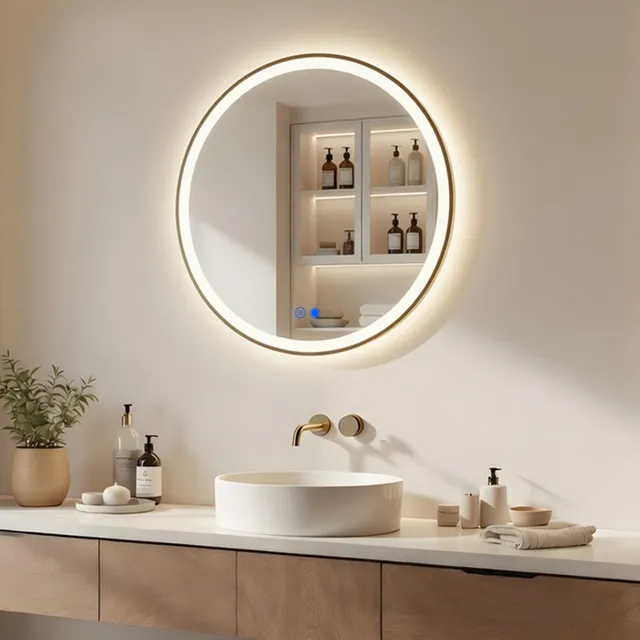 artforma-mch003-led-badspiegel-rund-60-cm-gold-geb-rstet-mit-heizung image 1