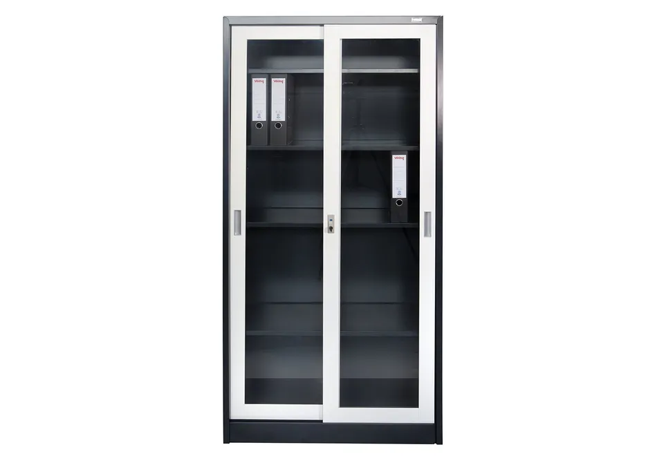 jet-line-aktenschrank-st-petersburg-90x40x185-cm-dunkelgrau-wei-glas-schiebet-re image 1
