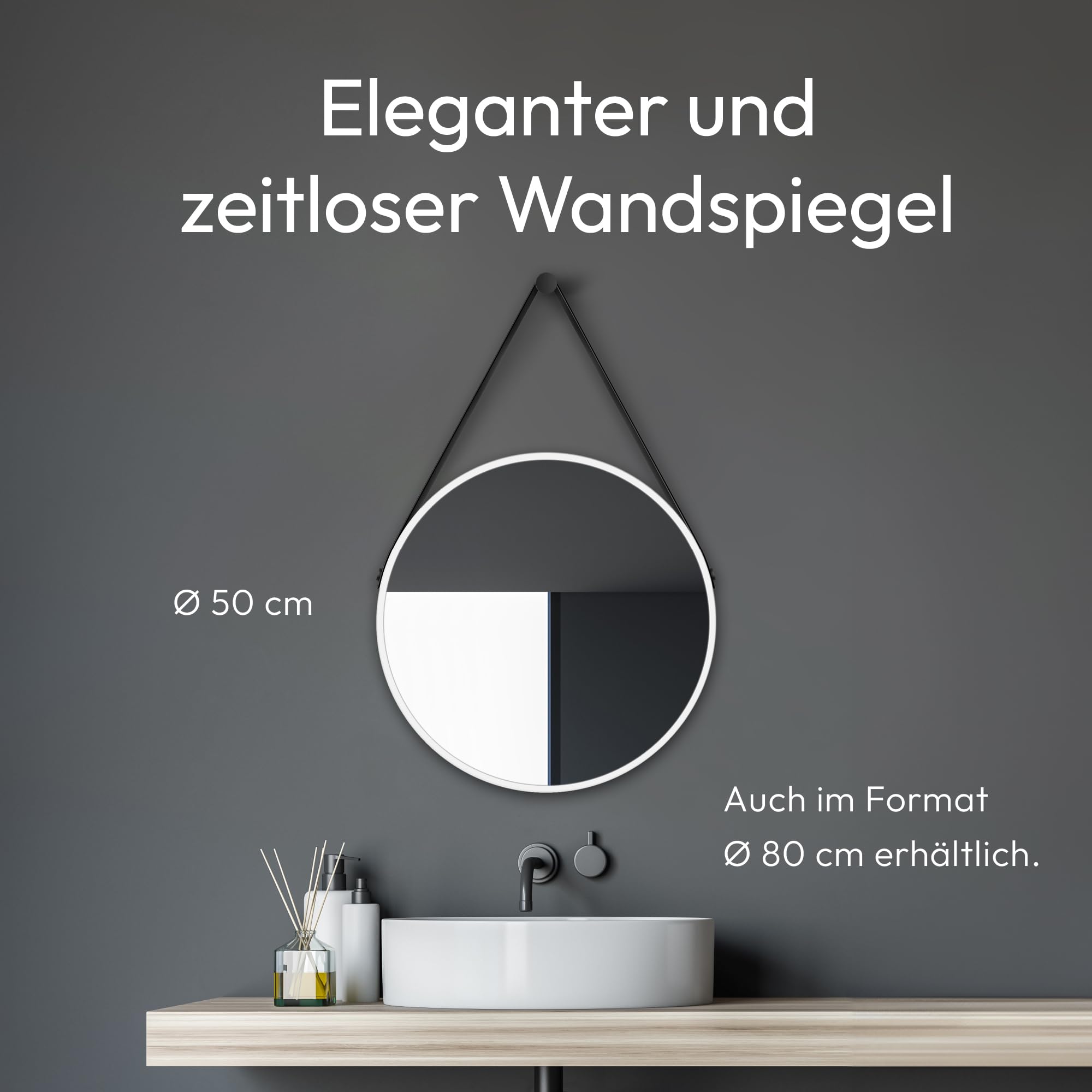 talos-runder-wandspiegel-wei-matt-50-cm-dekospiegel-mit-leder-aufh-ngeband-alumi image 3
